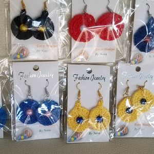 Crocheted beaded earrings
